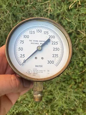 Antique Viking Hastings Michigan Brass Water Pressure Gauge Steampunk 3.75  • $29.99