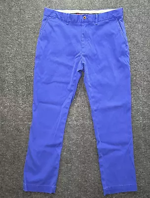 Polo Golf Ralph Lauren Blue Chino Pants Mens 34x30 Cotton Twill Stretch Waist • $18.95