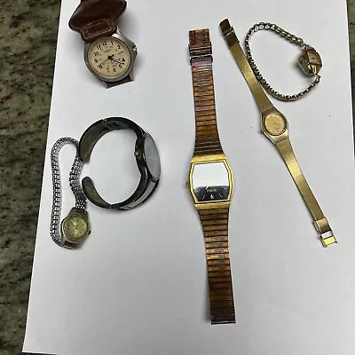 Vintage Watch Lot Seiko Henry’s Quartz Parts Fix 10 K Gf Gold Filled Watch • $5
