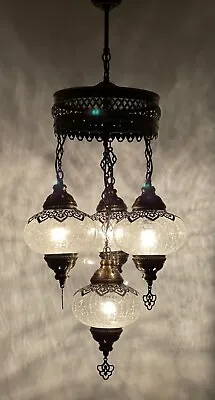 £125 • Buy Turkish Moroccan Glass Mosaic Hanging Lamp Ceiling Light Chandeliers Free Bulbs