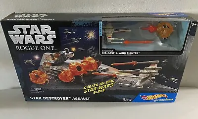 Star Wars Hot Wheels Rogue One Destroyer Assault X-Wing Fighter Battle Scene Set • $24.90