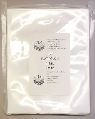 4 Mil 8x10 125 FLAT COMMERCIAL CHAMBER Bags Vacuum Sealing ARY VacMaster Sammic • $29.53