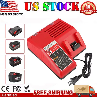 Fast Charger For Milwaukee For M18 48-59-1812 48-11-1850 Lithium 18Volt Battery • $20.99