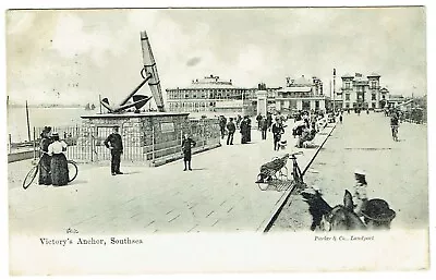 Vintage Parker's B/w Postcard Hampshire Victory's Anchor Southsea 1904 • £1.49