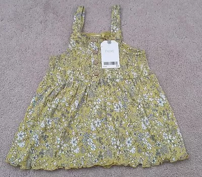 New NEXT Elasticated Mustard Floral Top - 3-4 Years • £5