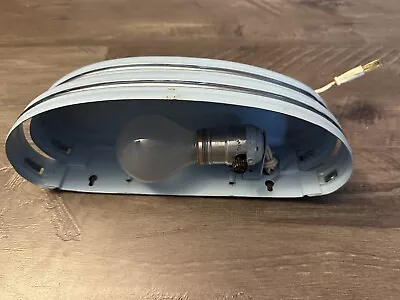 VTG MCM Art Deco Baby Blue Metal Reading Light Wall Mounted Bed Headboard Lamp • $55