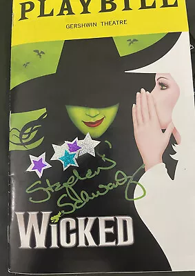 Stephen Schwartz Wicked Signed Broadway Musical Playbill Pippin Elphaba Godspell • $150