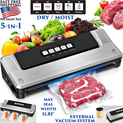 $48.90 • Buy Vacuum Food Sealer Meat Packaging Machine Storage Meal Sealing 5 Vacuum Bags New