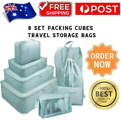 8 Set Packing Cubes Travel Storage Bags Multifunctional Clothing Sorting Package • $26.99