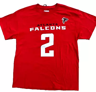 Atlanta Falcons Matt Ryan #2 Red  Jersey T-Shirt Mens Size L NFL Team Appparel • $16.19