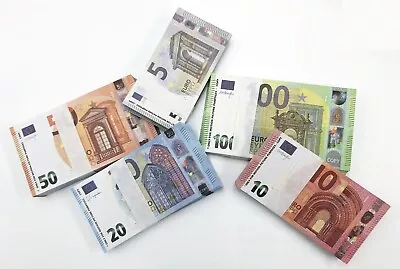 5 X Stacks Of 100 Euros Pro P Money €5 €10 €20 €50 & €100 - 500 Notes • $39