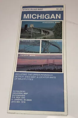 Michigan State Road Map Vintage 1988 “Bridges” Cover • $7