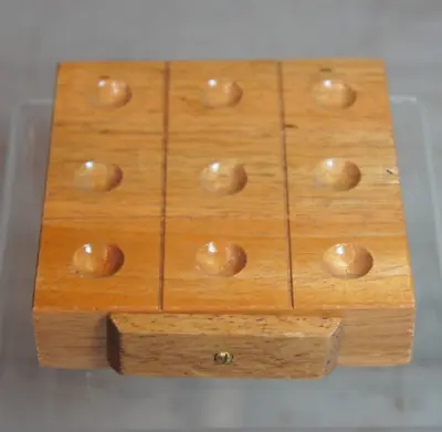 Vintage Wooden Tic Tac Toe Marble Travel Game Made In Japan *MISSING MARBLES* • $7.31