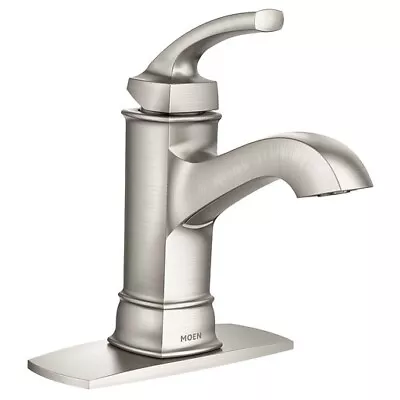 Moen Hensley Single Handle High Arc Bathroom Faucet Brushed Nickel - WS84414MSRN • $69.95