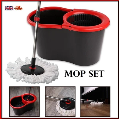 £4.95 • Buy Mop Buket Set 360 Rotationg Magic Spin Floor Microfiber For Hard Floor Cleaning