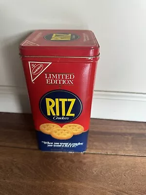 Vintage 1987 Nabisco RITZ CRACKERS LIMITED EDITION 16 OZ Metal Tin Can • $19.99