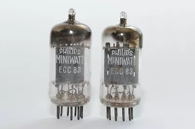 Pair Of Philips Miniwatt ECC83 Audio Tube Code MCP D-Foil Getter Long Plates • $980