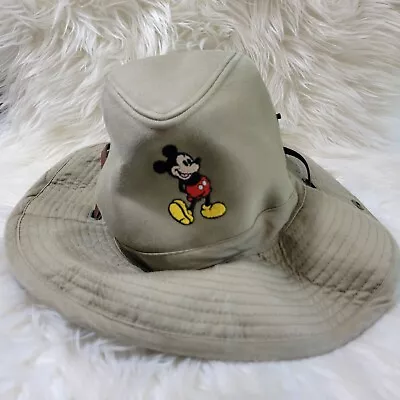 Vintage Walt Disney World Mickey Mouse Safari Hat  Adult Size  Rim Bent • $24.99