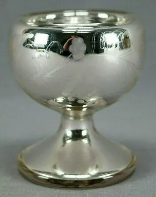 Boston & Sandwich Mercury Glass Engraved Grape Vine Master Salt C. 1855-1870 • $125