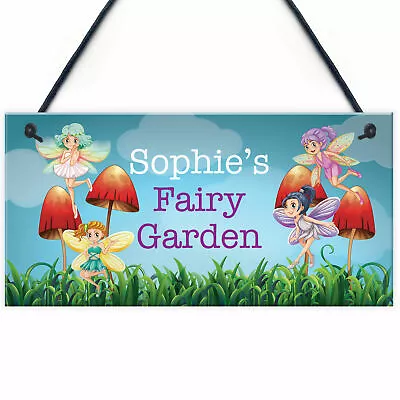 FAIRY GARDEN Plaque PERSONALISED Summerhouse Garden Shed Sign • £6.99