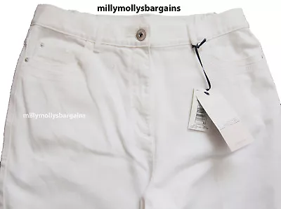 New M&S  Womens Marks & Spencer Classic White Jeans Size 18 Medium DEFECTS • £12.99