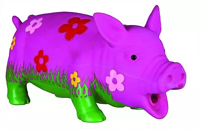 Trixie Latex Pig With Flowers And Animal Sound 20 Cm • £11.37