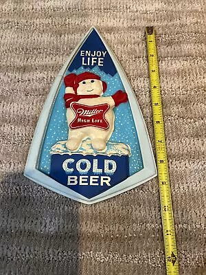 Miller Beer Snowman Vacuum Form Plastic Sign  • $50