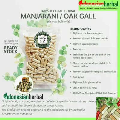 120-360 Capsules Manjakani Oak Gall NaturalOrganic 600mg Women Health Supplement • $44.98