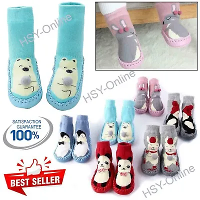 £4.04 • Buy Infant Baby Girl Boy Toddler Anti-slip Warm Slippers Socks Cotton Crib Shoes UK