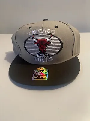 Vintage Chicago Bulls Snapback Hat (Windy City) White & Black 47 Brand (UWT) • $19.99
