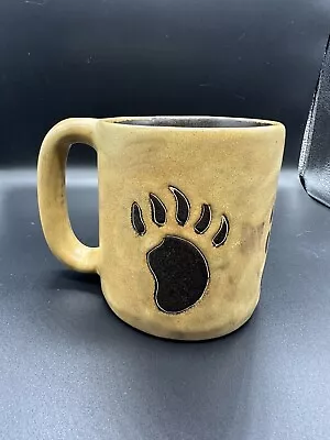 Mara Mexico Stoneware Bear Claw Paw Print Hand Painted Mug 16 Oz Tan Brown • $18