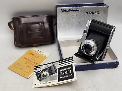 Voigtlander Perkeo I Camera W/ Box Case Vaskar 75mm 4.5 Lens & Pronto Shutter • $269.99