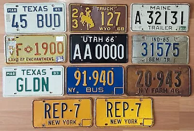 Old Vtg License Plate Lot Of 11 Specialty Collection Vanity Mixed State Rare Odd • $169