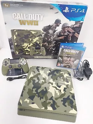Limited Edition Call Of Duty Wwii Camoflage Sony Playstation 4 Slim 1tb Console • £149.99