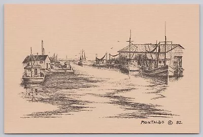 Gulfport Mississippi Gulf Coast Harbor By Phil Montalbo Vintage Postcard • $6.39