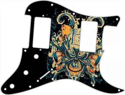 Pickguard Stratocaster Graphical Custom Fit Fender HH11 Hole Mean Streak 2 BK • $34.94