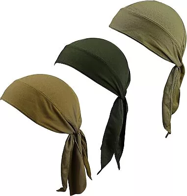 Sweat Wicking Cooling Do Rag Skull Caps Biker Head Bandana Wrap Helmet Liner Hat • $4.89