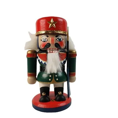 Nutcracker Christmas King With Rifle In Hand Made Wood 6 1/4  Tall Vintage 2001 • $15.94