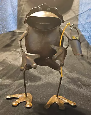 Handcrafted Metal Standing Frog Sculpture 8  • $39.99