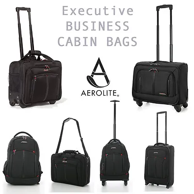 £42.99 • Buy Aerolite Executive Business Mobile Office Laptop Cabin Hand 2 & 4 Wheel Luggage 