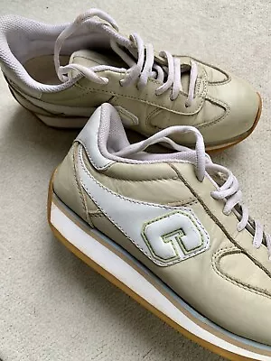Vintage Chipie Trainers 90s Beige Leather UK Size 4 • £35