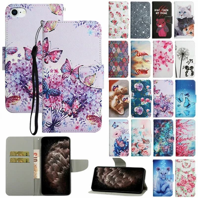 For IPhone 6s 7/8Plus XR 11 12 Pro Max XS Painted Wallet Leather Flip Cover Case • $15.89