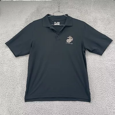 Under Armour Polo Shirt Mens Small USMC Marine Corps Black Heat Gear Loose Fit • $16.98