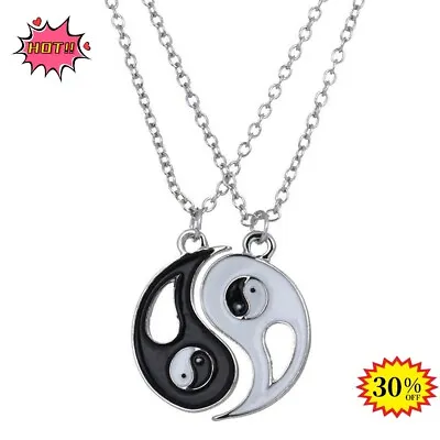 Ying & Yang Best Friends Necklace Pendants Chain Set Friendship Gift New • $3.83