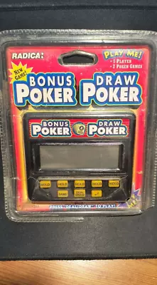 Vintage 1980's Radica Bonus Poker/Draw Poker Handheld Electronic Game - New • $24.95