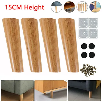 $22.99 • Buy 4x Wooden Angle Sofa Legs Feet Coffee Table Furniture Legs With Anti-skid Pad