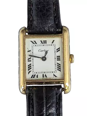 70's Cartier Tank Louis 9315 18k Electroplated Manual Wind Watch • $1000