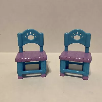 DORA THE EXPLORER Talking Dollhouse BLUE CHAIRS For DINING KITCHEN TABLE 04 • $4.99