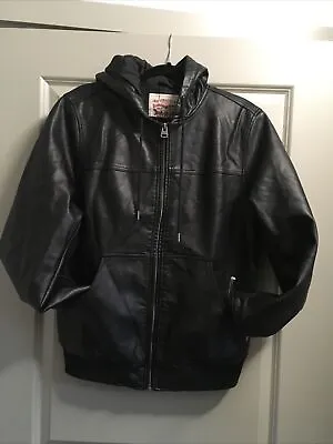 Levis Faux Leather Hooded Jacket Men • $100