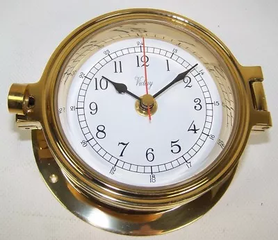 RM622LA Victory Clock Porthole 4  Brass Arabic Numerals • $164.99